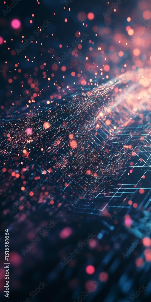 Poster this abstract image showcases a vivid representation of ai algorithms in motion, highlighting dynami