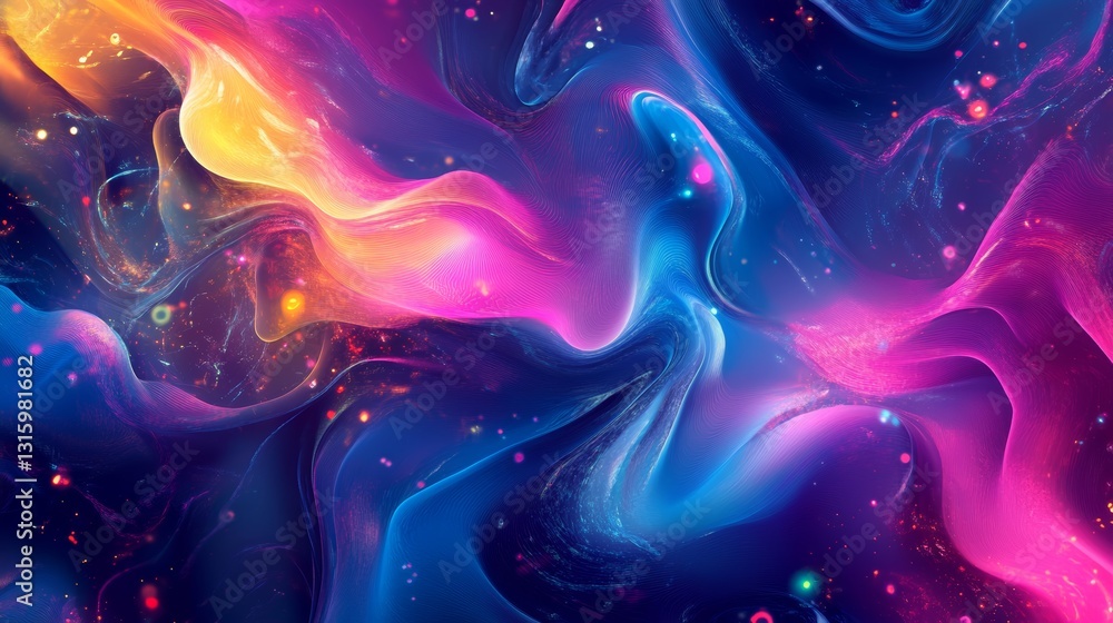 Poster this captivating abstract image showcases vibrant swirls of color and light, creating a mesmerizing 