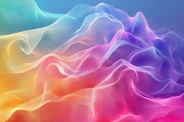 Fototapeta premium A colorful, abstract image of a wave with a rainbow-colored background. The image has a dreamy, ethereal quality to it, and the colors seem to be swirling