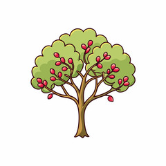abstract tree with red apples