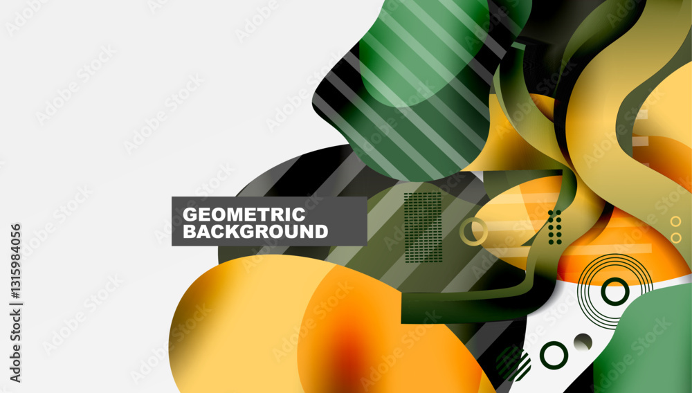 Poster abstract liquid shapes and lines background