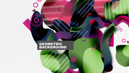 Abstract liquid shapes and lines background