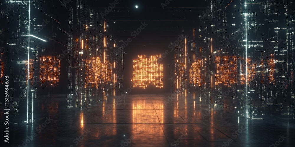 Aufkleber explore a futuristic environment featuring glowing circuits and advanced ai technology. this visuall