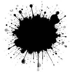 Fototapeta premium Black blot with splashes. Vector illustration