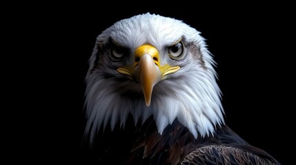 Obraz premium Majestic Bald Eagle Portrait Intense Gaze Wildlife Photography Bird of Prey