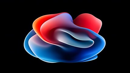 Abstract Red Blue Swirls: A Digital Art Piece
