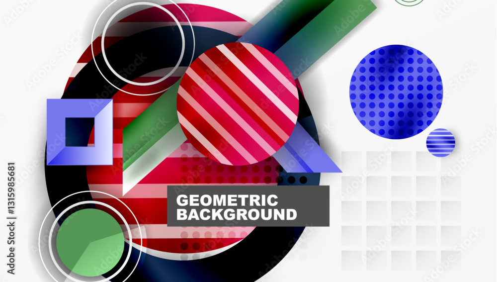 Aufkleber abstract design with layered geometric shapes