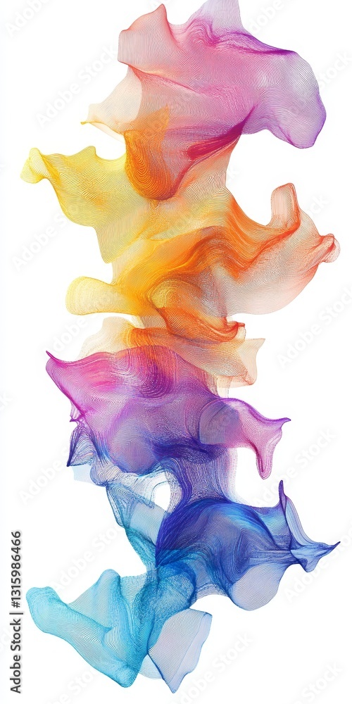 Poster a captivating abstract design featuring colorful waves flowing in gradient hues. this visually stunn