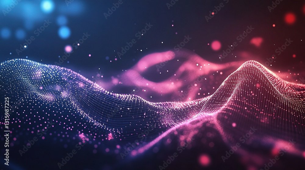 Poster abstract digital background with colorful shapes and lines