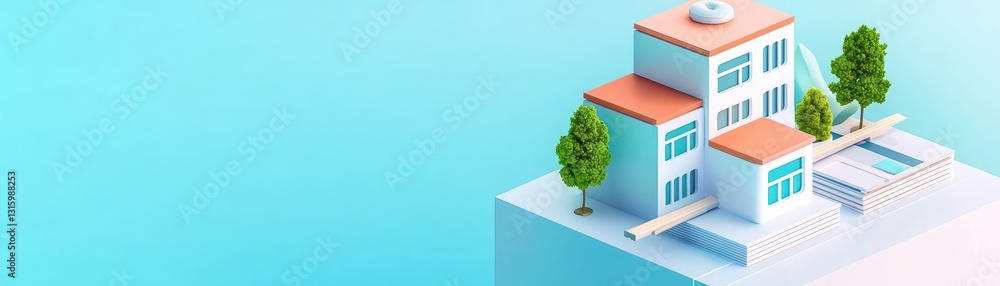Poster floating virtual ai-powered schools concept with modern design and crisp colors