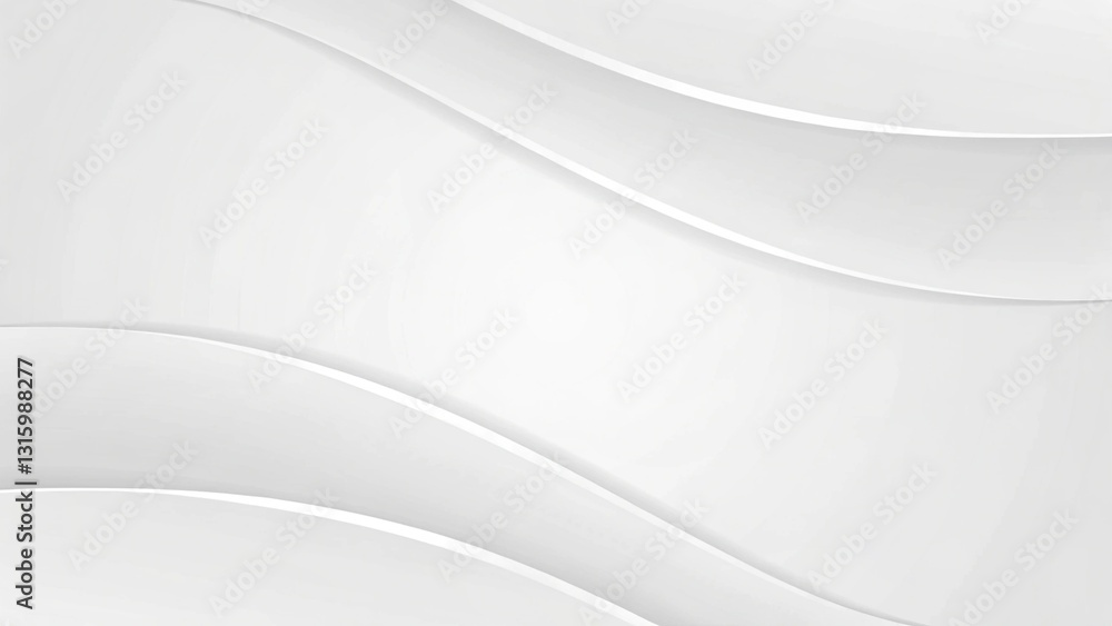 Poster abstract white grey glossy wave background. monochrome smooth banner design. abstract white technolo