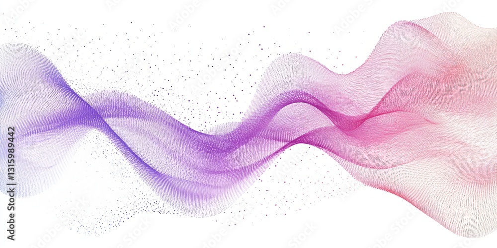 Poster vibrant abstract background featuring smooth flowing waves and data points. ideal for technology, di