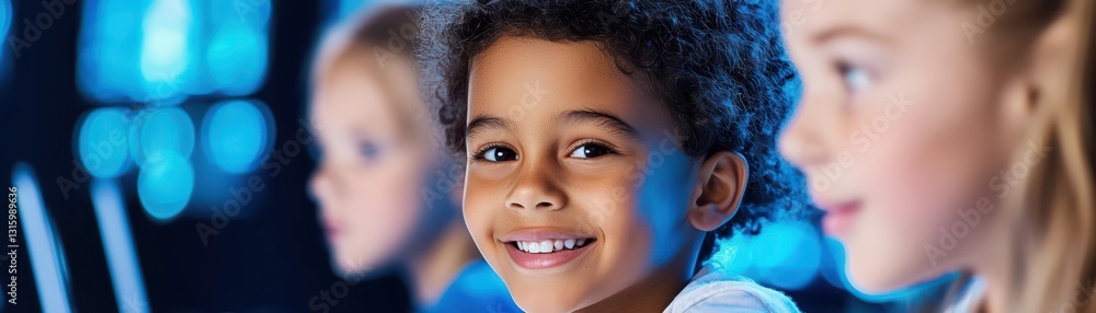 Poster innovative self-learning experience with holograms and projectors in an educational setting