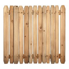 Wooden Fence Panels with Natural Texture and Grain Isolated on transparent background