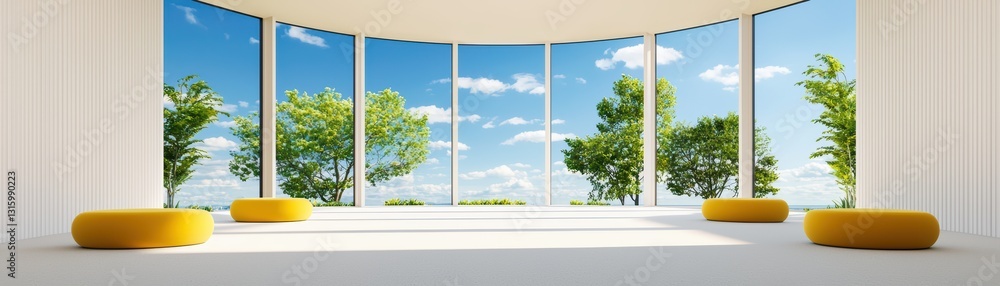 Poster innovative virtual reality learning spaces with interactive design and bright natural light