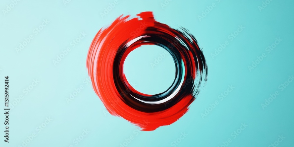 Aufkleber Urgent Digital Broadcast Dynamic Circular News Visualization with Minimalist Color Blocking - AI-Powered Media Design for Next-Gen Communication Strategies