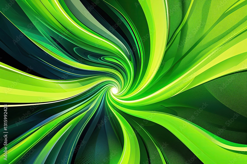 Poster vibrant lime green flare banner with dynamic halftone background and abstract design