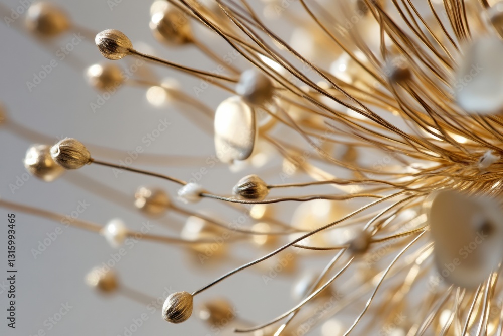 Poster ethereal golden biomimicry delicate organic macro design exploring interconnected structural eleganc