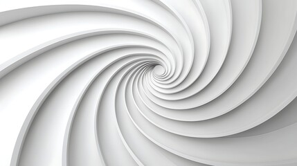Fototapeta premium Abstract Spiral Pattern in White with Smooth Curves and Depth Effect for Modern Design Projects