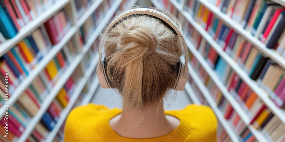 Poster digital learning sanctuary gen z students immersive study experience in minimalist library hub - pro