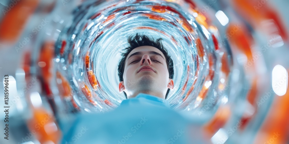 Fototapete Immersive Digital Mindscape Futuristic Neurological Visualization of Mental Flow State in Advanced Cognitive Performance Ecosystem