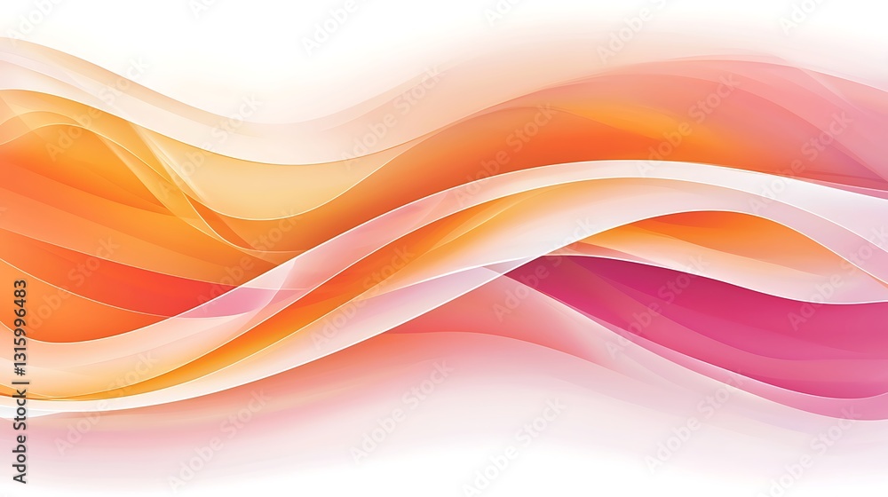 Poster elegant swirling waves in soft pastel colors with dynamic movement and subtle shading effects