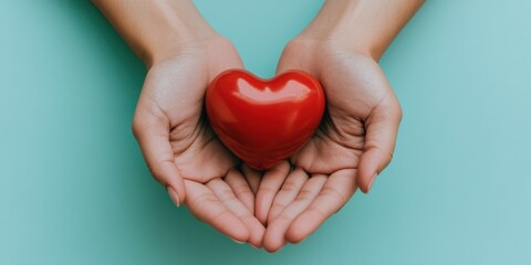 Fototapeta premium Compassionate Care Wellness Minimalist Heart Health Visualization for Holistic Wellbeing - Empathetic Medical Branding and Emotional Resilience Content