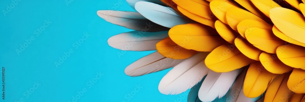 Poster dynamic minimalist wellness design vibrant organic feather pattern exploring color psychology and di