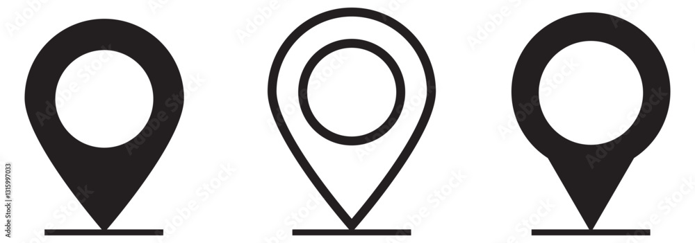 Poster red pin point. map address location pointer symbol