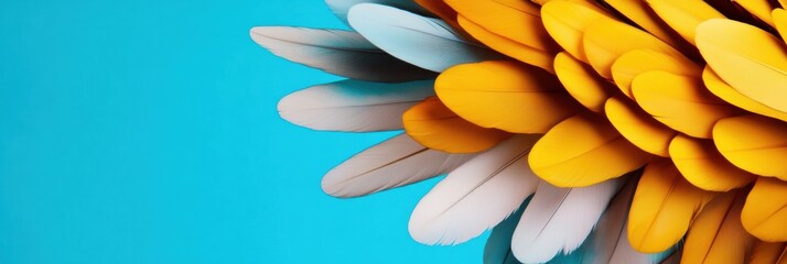 Obraz premium Dynamic Minimalist Wellness Design Vibrant Organic Feather Pattern Exploring Color Psychology and Digital Aesthetic Harmony for Modern Mindfulness Branding