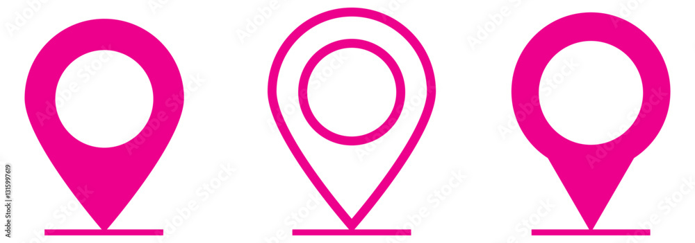 Poster red pin point. map address location pointer symbol