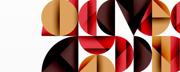 Abstract geometric pattern with intersecting circles and triangles in gradients. The high-contrast composition creates depth and a dynamic, modern aesthetic