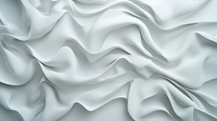 Fototapeta premium Smooth White Fabric Texture Detail with Curves and Waves for Elegant Background or Textile Design
