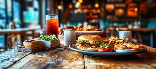 Fototapeta premium A mall food court offers an array of different dining options to its patrons