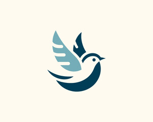 Flying bird logo design vector template