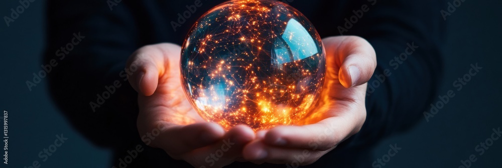 Fototapete hyperconnected future ai-driven global network visualization with immersive digital transformation i