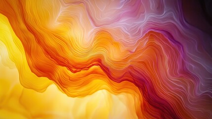 Obraz premium Abstract waves in vibrant orange, yellow, pink, & purple tones flow fluidly