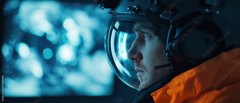 Poster cinematic immersion next-gen explorer helmet with advanced reflective technology - high-performance 