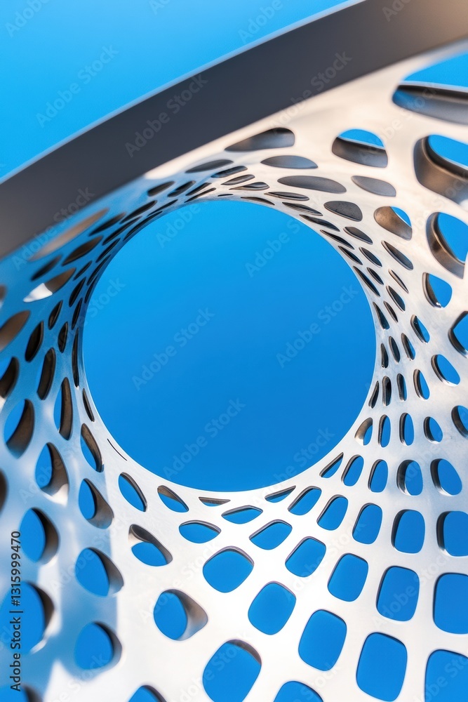 Poster parametric design innovation minimalist perforated architectural form exploring organic biomimetic g