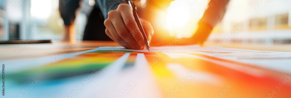 Poster Immersive Data Visualization Dynamic Strategic Planning with AI-Enhanced Color Analytics for Next-Gen Business Intelligence and Creative Team Collaboration