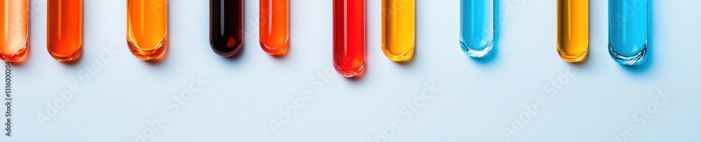 Poster precision science visualization vibrant laboratory test tubes in gradient innovation - next-gen rese