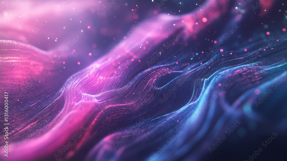 Poster captivating abstract image of colorful waves of light creating a dynamic flow. the vibrant colors an