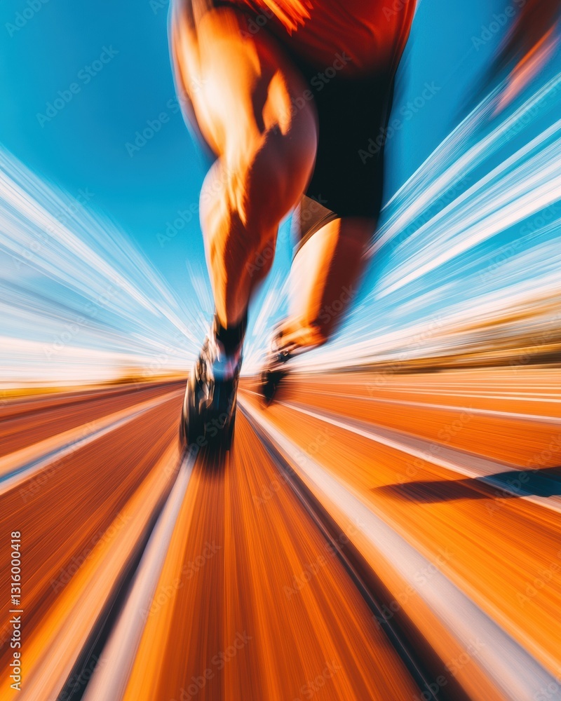 Aufkleber Dynamic Adaptive Performance Gen Z Adaptive Athlete Pushing Boundaries in High-Speed Motion Blur - Inclusive Sports Innovation and Empowerment Narrative