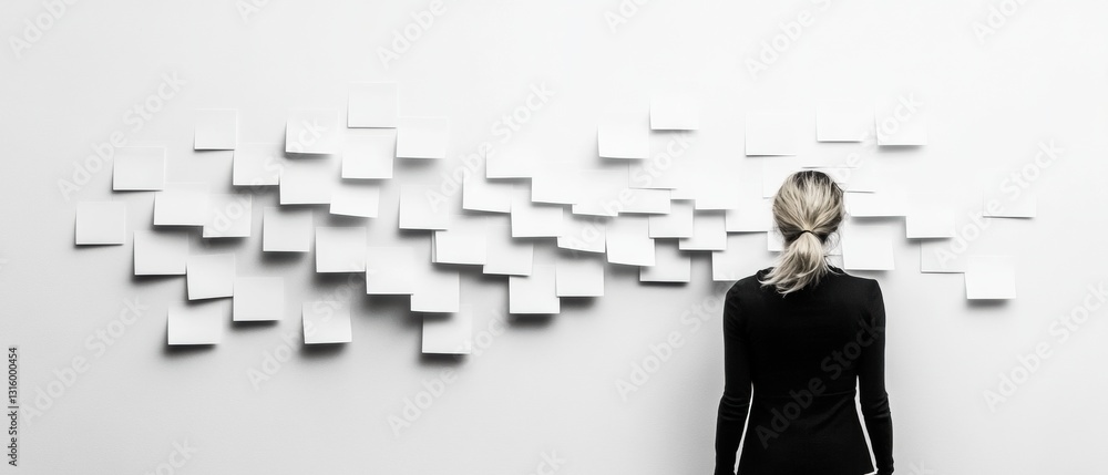 Poster Minimalist Design Thinking Innovative Strategy Visualization with Monochrome Workspace - Creative Problem-Solving for Next-Gen Business Intelligence