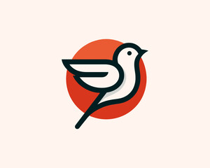 Flying bird logo design icon symbol vector illustration.