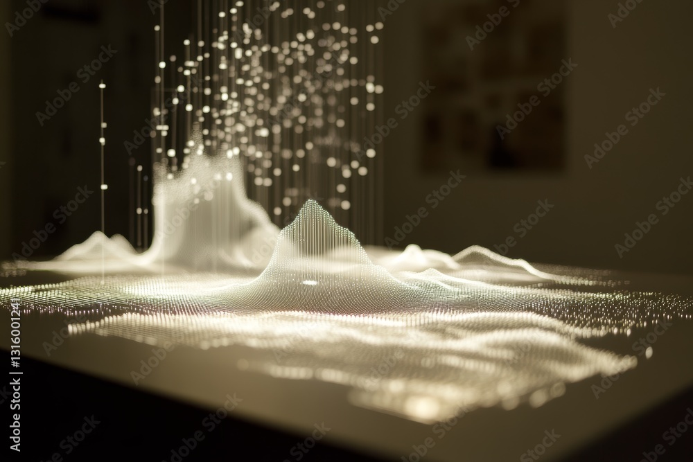 Poster this abstract image showcases a stunning 3d visualization of sound waves and light patterns, highlig