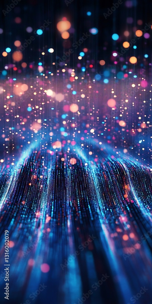Poster abstract data visualization background with colorful data points