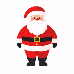 A happy cartoon Santa Claus with a red bag, a merry Christmas illustration