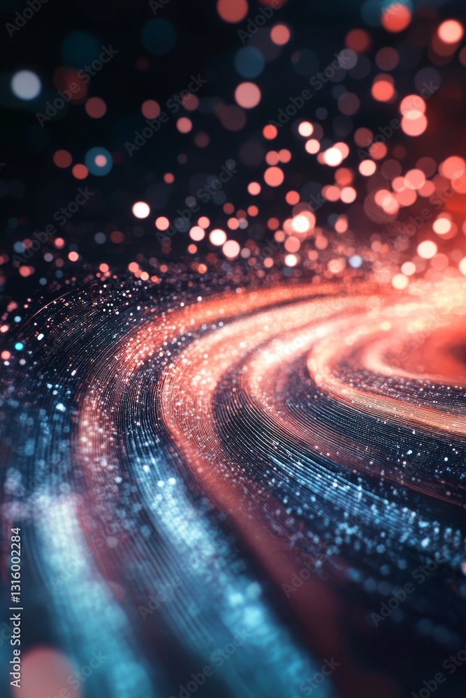 Poster stunning abstract background featuring colorful bokeh effects and light trails, ideal for use in des