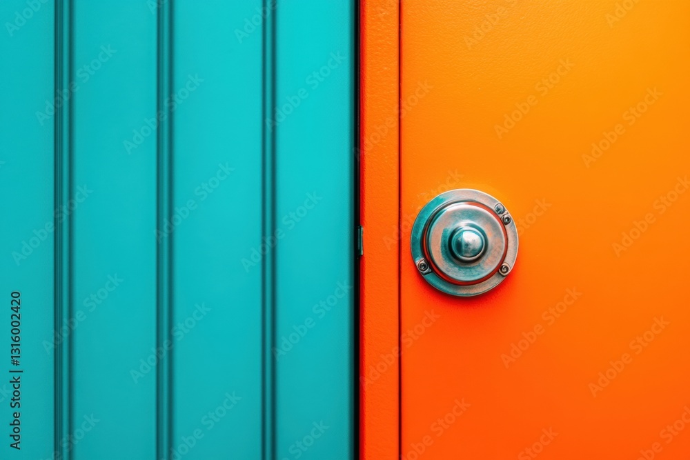 Poster Vibrant Minimalist Security Chromatic Digital Vault Design with Bold Color Block Aesthetic - Innovative Asset Protection and Modern Cybersecurity Visualization